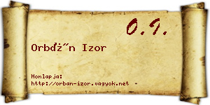 Orbán Izor névjegykártya